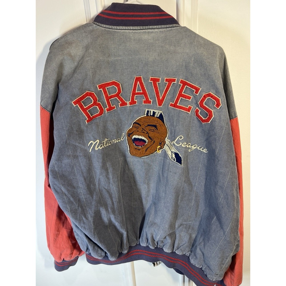 Vintage 90s Mirage Atlanta Braves Cooperstown Reversible Bomber Jacket MLB XL - Picture 8 of 11